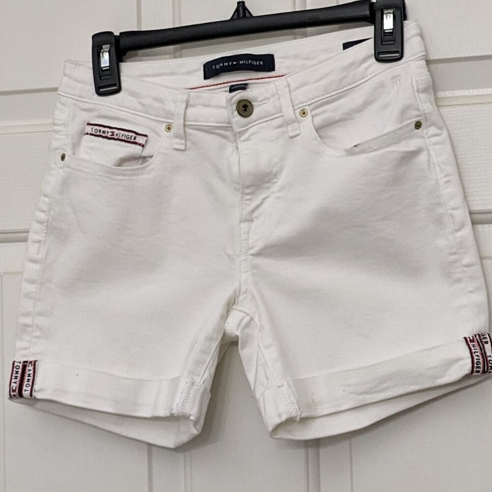 Tommy Hilfiger Tommy Women's Juniors Jeans Shorts White Size 2 White